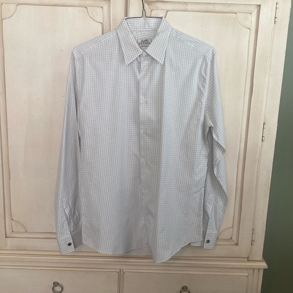 Hermès LS Plaid Dress Shirt